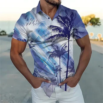 2023 Hawaii ing, férfi nyári 3D kókusz nyomtatott póló férfi ünnep, rövid ujjú póló, beach póló férfi túlméretezett póló