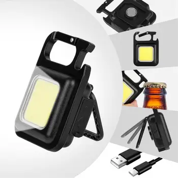 LED Multifunkcionális Mini Töltés Sürgősségi Lámpa Hordozható COB Kulcstartó Dolgozik Fény USB Erős Mágneses Javítás Kültéri Lámpa
