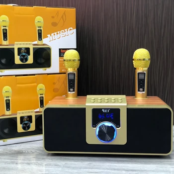 Új Szuper Alap 2 Az 1-Ben K08 Karaoke Gép, Vezeték Nélküli Mikrofon, Hangszóró Haza Karaoke A Felek Családi