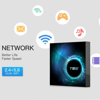 2023 Okos T95 Set-top Box négymagos 5G Wifi 2+16GB 4+4 32GB+64 gb-os H616 HD 6K Hálózati Játékos Android 10.0 TV BOX médialejátszó