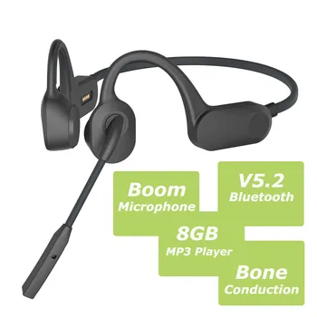 Vezeték nélküli Fejhallgató Beépített 8 gb-os Memória csontvezetéses Headset a Gémes Mikrofon Bluetooth V5.2 Zenelejátszó Nyitott Fül