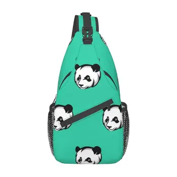 Panda Nyomtatás Parittya Hátizsák Kereszt Mellkasi Táska Kis Túrázás Daypack Minta Utazási Szabadtéri Sport Táska Hátizsák Férfiak Nők