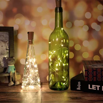 Kerti Party LED-Bár Boros Üveg Dugó String Lámpa 6db Karácsonyi Réz Drót Fények, Esküvőre, Ünnepi Dekoráció Garland Tündér Lámpa