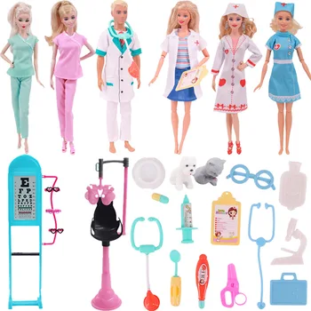 Barbie Ruhák Orvos/ Nővér Ruházat Műanyag Orvosi Készülékek 11.8 hüvelyk Barbie Baba Ruhák, Kiegészítők,Szimulálni Kellékek