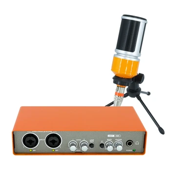 Professzionális Mikrofon Audio Interfész Felvétel Hangkártya Elektromos Gitár Mixer Professzionális Keverőpult