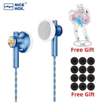 NiceHCK EB2S PRO Fül HIFI Vezetékes Fülhallgató Lapos fejű Fülbe 15.4 mm-es, LCP Rekeszizom Dinamikus Zene Ének 3.5/4.4 mm-es Csatlakozó Mikrofon