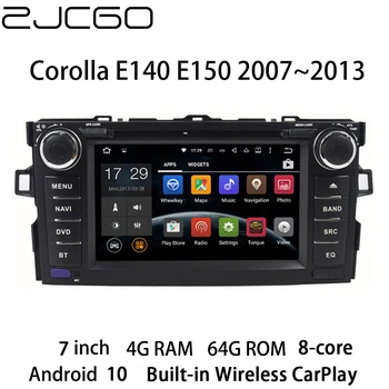 ZJCGO Autó Multimédia-Lejátszó, Hifi, GPS Rádió Navigáció Android 10 Képernyő Toyota Corolla E140 E150 2007~2013
