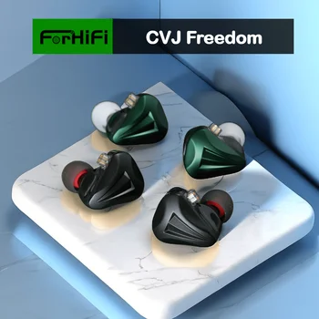 CVJ Szabadság 5 Hibrid Meghajtók in-Ear Monitor Fülhallgató 1DD+4ba. pontot IEMs Zenét Fülhallgató 4 Kapcsolható Tuning Módok & 3 Típusú Csatlakozók