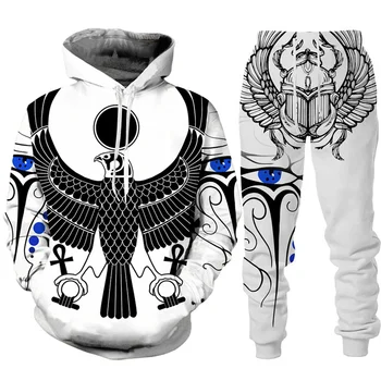 Az ókori Egyiptomban a Hórusz Szeme Egyiptomi Szimbólum 3D Nyomtatás Kapucnis pulcsi/Ruha Új Férfi Hip-Hop Stílus Melegítő Szett Vintage Ruhát Streetwear