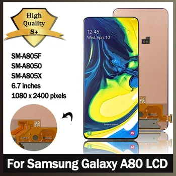 Eredeti A90 LCD Samsung Galaxy A80 LCD A805F A8050 A805X A805N SM-Kijelző érintőképernyő Digitalizáló Szerelvény Csere