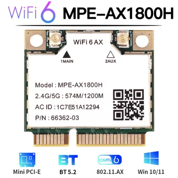 WiFi 6 AX1800H Mini pcie kétsávos Hálózati Adapter Bluetooth 5.2 Vezeték nélküli Kártya Wi-Fi 6 2.4 G/5 ghz-es Laptop/PC, Mint AX210