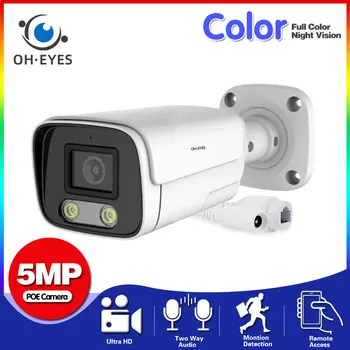 5MP CCTV POE IP Kamera Kültéri Wateproof H. 265 Golyó Biztonsági Kamera mozgásérzékelés IP Kamera Színes éjjellátó
