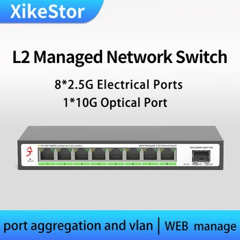 XikeStor 2.5 g Kapcsoló L2 sikerült 8 Port ethernet Hálózati Kapcsoló 10gb Kapcsolat Hub Internet Splitter plug and play ventilátor nélküli