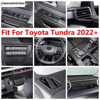 Sebességváltás Panel / Váltó Gomb / Fény / Műszerfal Szalag Takarja Trim Toyota Tundra 2022 2023 Szénszálas Tartozékok