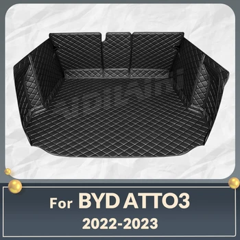Auto Teljes Lefedettség Csomagtartóban Mat A BYD Atto 3 2022 2023 Bőr Autó Csomagtartó Fedél Pad Rakomány Bélés Belső Védő Kiegészítők