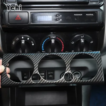 A Toyota Tacoma 2011-2015 ABS Szénszálas/Piros Autó Center Ellenőrzési légkondícionáló Gomb Panel Matrica Autó Belső Tartozékok