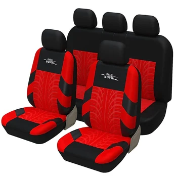 Teljes készlet fekete, piros autó üléshuzatok, első üléshuzatok, osztott hátsó ülés kiterjed, high-end szövet autó belső kiterjed, su