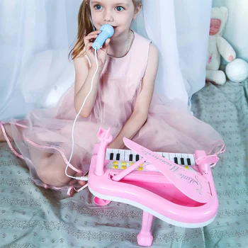 Zenei Zongora Eszközök Billentyűzet Mikrofon a Gyerek Hang, Fény Gyermekek 1-től 3 Akkumulátor Baba Csecsemő Kisgyermek Lányok