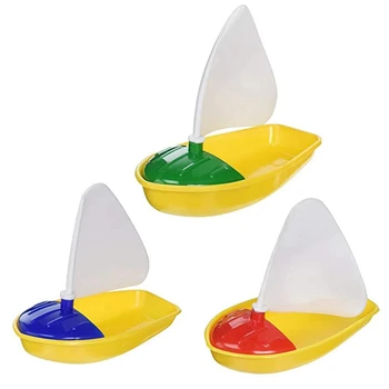 3Pcs Fürdő Csónak Játék Műanyag Vitorlás Játékok Fürdőkádban Vitorlás Játékok Gyerekeknek (Multicolor Kis+Közepén+Nagy Méret)