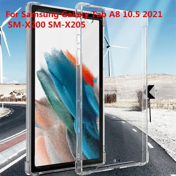 Samsung Galaxy Tab A8 10.5 2021 SM-X200 SM-X205 esetben TPU Szilikon Légzsák fedél Átlátszó Fundas Galaxy A8 SM-X200 X205