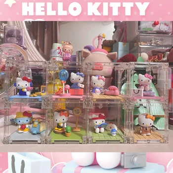 Sanrio Rajzfilm Hello Kitty Boldog Óra Sorozat Aranyos Anime ActionFigure Tanuló Hobbi Gyűjtésének Modell Játékok Lányok, Születésnapi Ajándékok