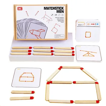 Montessori Mérkőzés Puzzle Játék, Fa Játékok DIY Matematika Geometria társasjáték Gondolkodás Mérkőzés Logikai Képzés Oktatási Játékok Gyerekeknek