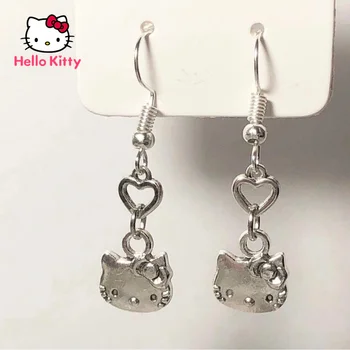 Hello Kitty Ékszer Kiegészítők Retro Édes Diák Aranyos Kulcscsont Lánc, Fülbevaló, a Lányok Ajándékok Aranyos Fülbevaló Medál Ékszer