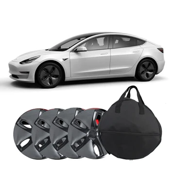 Oxford Szövet, tároló táska Hordozható A Tesla Model 3 Kerék Kap Tároló táska Kerék Kap hordtáska Protctor