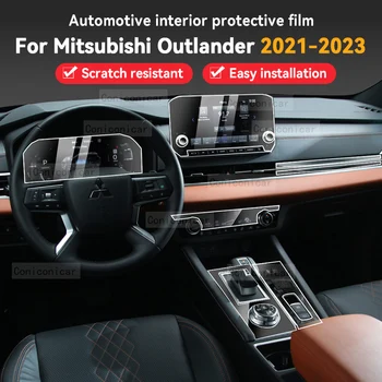 Mitsubishi Outlander 2021-2023 Autó Belső Sebességváltó Panel Anti-Semmiből Védő Átlátszó TPU Film Tartozékok Matrica