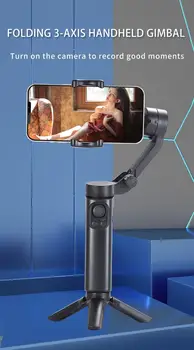 Új F5 Plusz 3-Tengelyes Okostelefon Kézi Gimbal Mobil Videó Felvétel Vlog Összecsukható Anti-Stabilizátorral Állványhoz Videó Felvétel