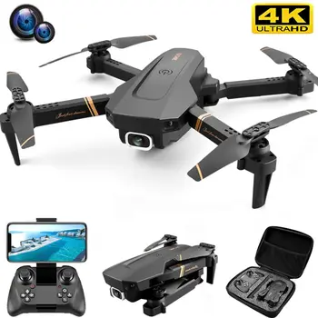 V4 Rc Drón 4k HD nagylátószögű Kamera 1080P WiFi fpv Drón Dual Kamera Quadcopter Valós idejű átvitel Helikopter Dron Ajándék Játékok