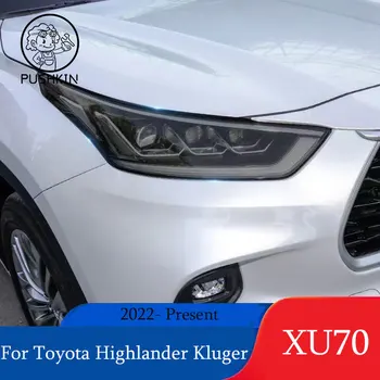 Első Fényszóró Autó Stílus Matrica Toyota Highlander Kluger Fényszórók TPU Fekete Füst Fényszóró Védő Fólia Tartozékok