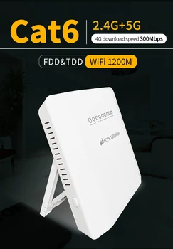 4G LTE Cat6 Router FDD DL300/50Mbps Zenekar 1/3/5/7/8/20/38/40/41 700/900/1800/2100/2600MHz 100User AC 1200Mbps