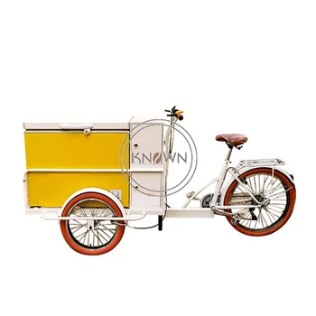 Utcai Elektromos fagylalt Fagyasztó Tricikli Mobil Felnőtt Cargo Bike Jégkrém, Hideg Ital Automata Jármű Kerékpár