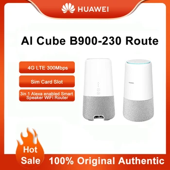 Huawei AI Kocka B900-230 WiFi Router 3in1 Alexa engedélyezve Okos Hangszóró, Nagy Sebességű Wi-Fi Jelerősítő A Sim-Kártya Foglalat