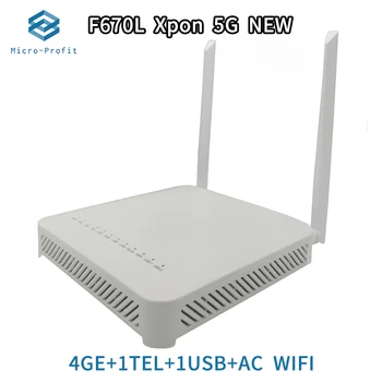 Új ONT XPON Üvegszálas Optikai Router 4GE+1TEL+2USB WiFi 2.4 G/5G Gpon/Epon ONU ONT OLT Optikai Modem Eszköz FTTH Nincs Áram Freeshipping
