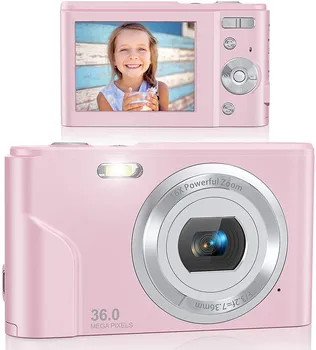 Digitális Fényképezőgép 48.0 MP Vlogging Kamera 16X Digitális Zoom LCD kijelző Kompakt, Hordozható, Mini Kamerák Diákok, Fiatalok, Rohant