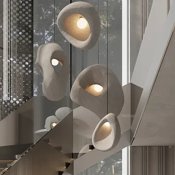 Függő Lámpa Led Művészeti Csillár Világítás Room Decor Északi Villa Lépcső Wabi-sabi Stílus Szabálytalan Gyanta Lépcső Felfüggeszti Droplight