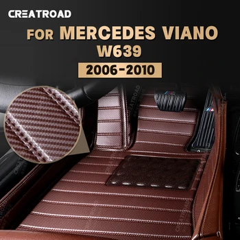 Egyéni Szénszálas stílus Szőnyegek A Mercedes Benz Viano W639 2006-2010 07 08 09 Láb Szőnyeg Fedél Automatikus Belső Kiegészítők
