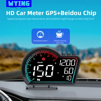 WYING G16 USB GPS-LED-Automata Autó Sebességét HUD, Head-Up Kijelző Sebességmérő Riasztó Plug and Play KM/H MPH Minden Autók