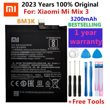100% Orginal Xiaomi Phone Akkumulátor BM3K 3200mAh Magas Minőségi Csere Akkumulátor Xiaomi Mi Mix 3 Mix3 Akkumulátorok +Eszközök, Készletek