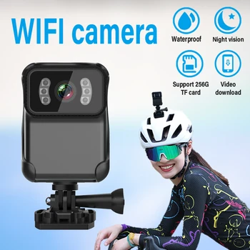 Vezeték nélküli WiFi, Mini Kamera, 1080P HD Kültéri Vízálló Sport DV videomagnó Infravörös éjjellátó Rendőri Szerv Cam