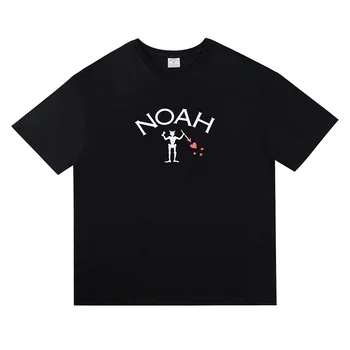 Noé+ 19FW Blackbreard Logó Nyomtatott Unisex pólók Felsők pólók Rövid Ujjú Sleeve Férfi Alkalmi Pamut póló