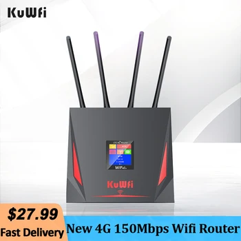 KuWFi Új 4G Router, WiFi Hotspot Lefedettség Modem Vezeték nélküli 4G Wifi Router LAN-Wan RJ45 Szélessávú 150Mbps CPE A Sim-Kártya Foglalat