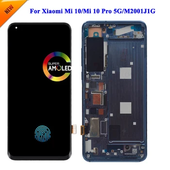 AMOLED LCD Kijelző Eredeti Xiaomi Mi 10 LCD A Xiaomi Mi 10 Pro 5G LCD Kijelző LCD Képernyő Touch Digitalizáló Közgyűlés Cserélje ki