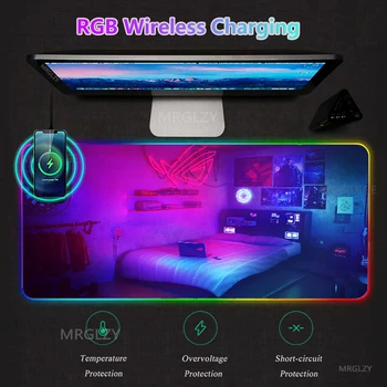 Asus Rog RGB LED Egér Pad a Vezeték nélküli Töltő Város Gaming MousePad Töltő Mat c típus Felület Gamer Kiegészítők, Szőnyeg, Szőnyeg