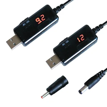 USB-DC 5.5x2.1 mm 2.5 mm 3.5mmx1.35 mm-es Tápegység-Kábel Útválasztó 5V 9V/12V Állítható Feszültség Led Kijelző Kábel e1
