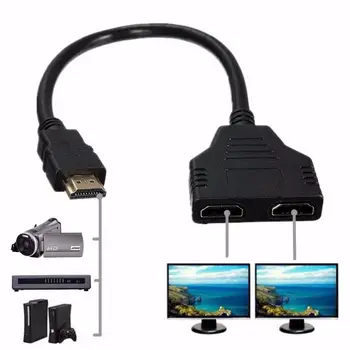 2023 Új Tökéletesen Tervezett, Tartós 1080P HDMI-kompatibilis Port Férfi, 2 Női 1 2-Elosztó Kábel Átalakító Adapter