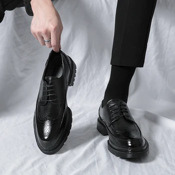 Kiváló minőségű üzleti hivatalos bőr cipő férfi alkalmi ruha, cipő klasszikus olasz hivatalos oxford férfi office shoes 38-46