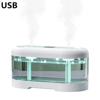 2L Dupla Fúvóka Levegő Párásító illóolaj Vezeték nélküli USB Ultrahangos Nagy Kapacitású Aroma Diffúzor Parfüm Légtisztító Növények
